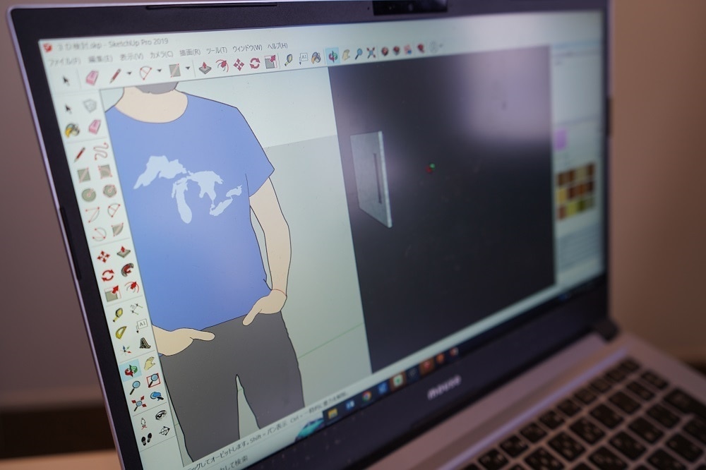 3Dモデリングの画面