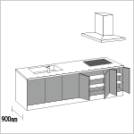 アイランド型 ダイニング側収納あり