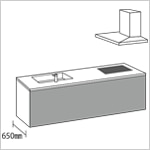  ペニンシュラ型 ダイニング側収納なし（バックパネル）