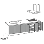 ペニンシュラ型 ダイニング側収納あり