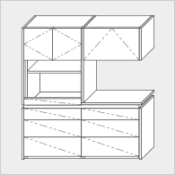 引出しミックス家電収納型 W1830