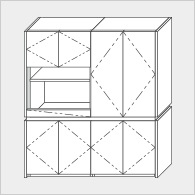 開きトール家電収納型 W1830