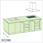 ペニンシュラ型 ダイニング側収納あり