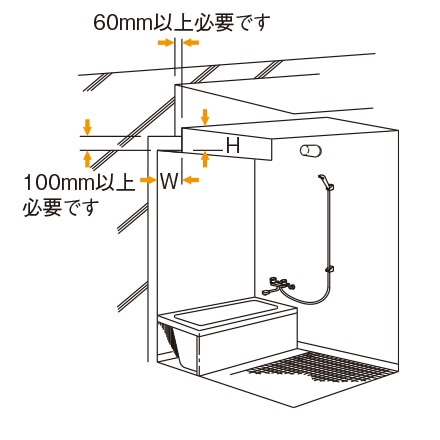 60mm以上必要です