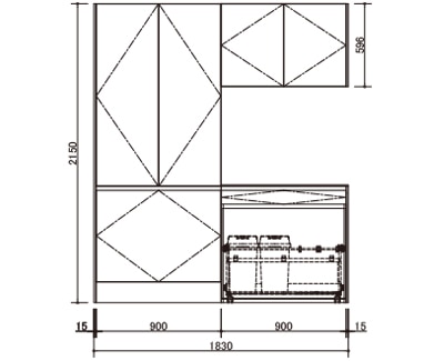トール分割扉+ セパレート(吊戸H600、ワゴン)