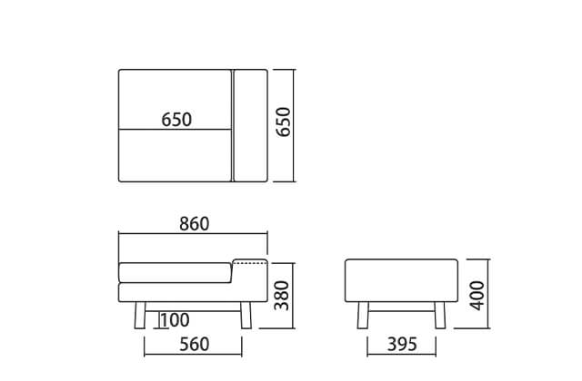 シフトソファ オットマン サイズ画像