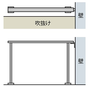 右のみ壁付