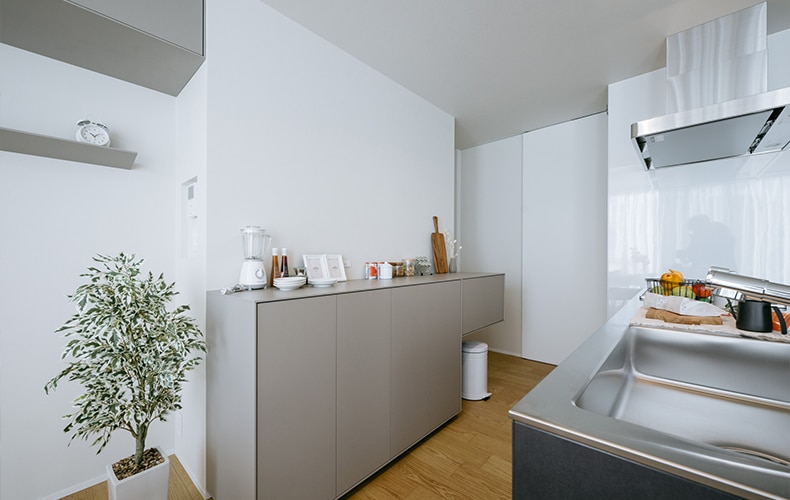 工夫されたレイアウトの収納