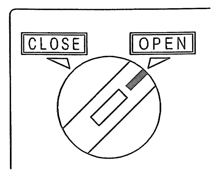 1.ツマミをOPENにする