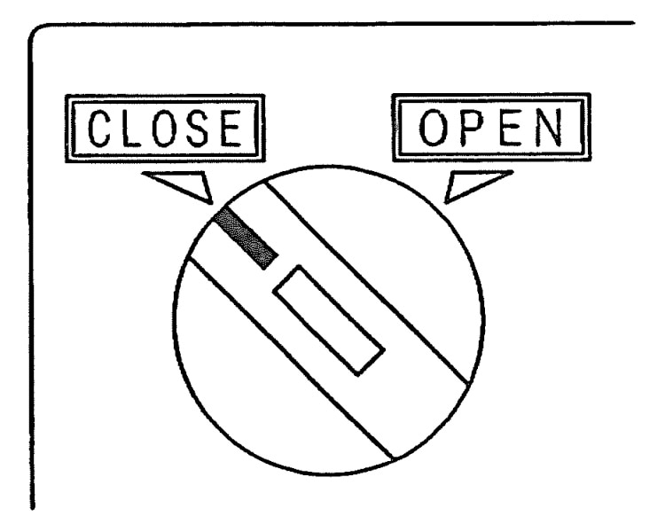 4.LOCKボタンを押して暗証番号を0000に、扉を閉めてツマミをCLOSEにして終了