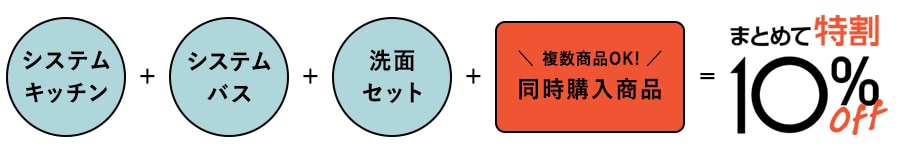 同時購入商品もまとめて10％割引き