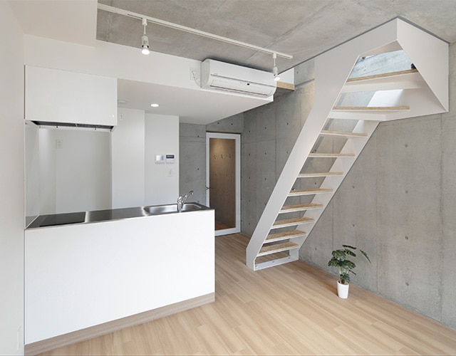 プレーンKプティを使った狭小住宅